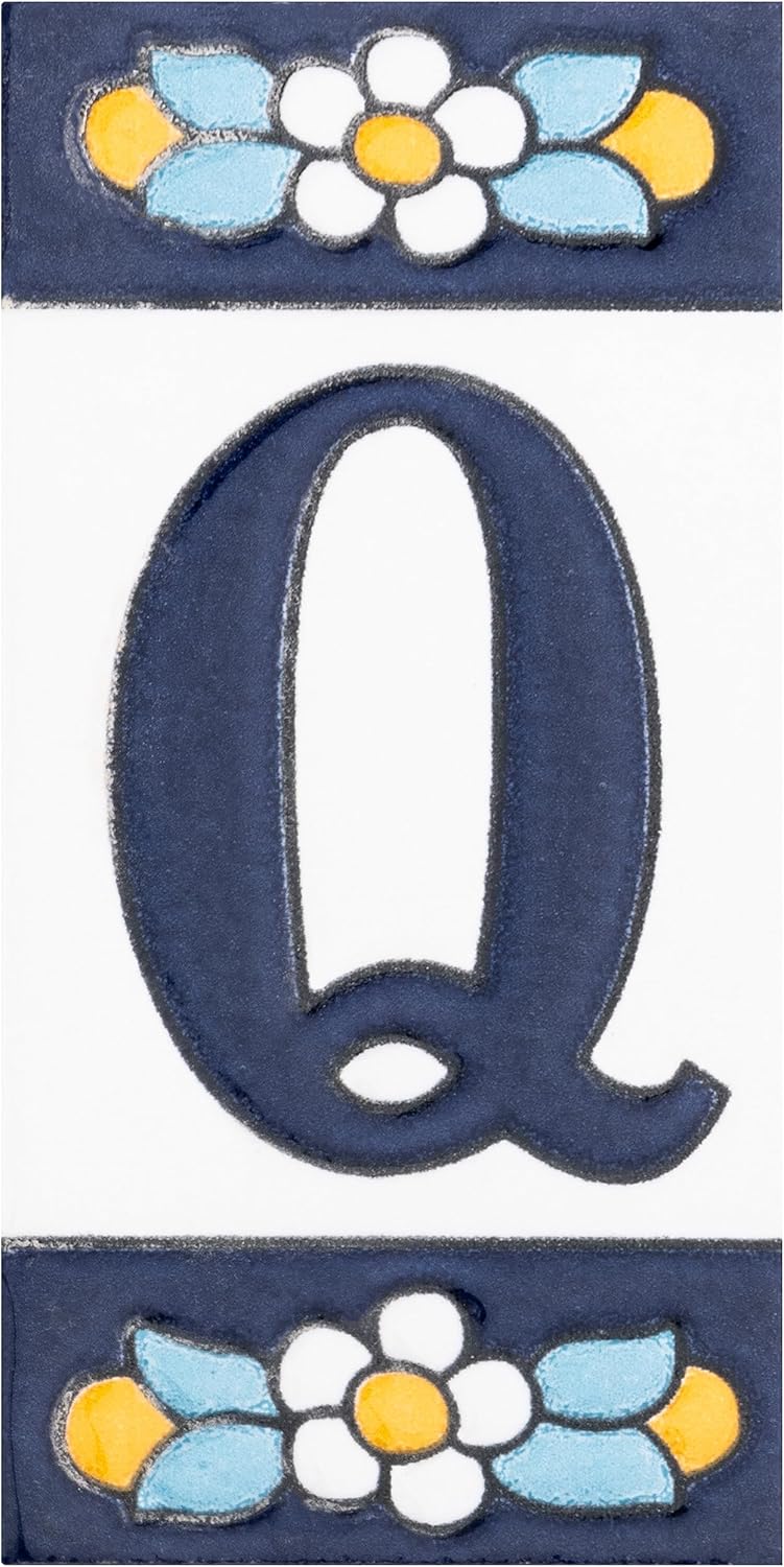 Merola Tile Sevillano Flora Address Letters Q 2-1/8" x 4-3/8" Ceramic Wall Tile - Image 1